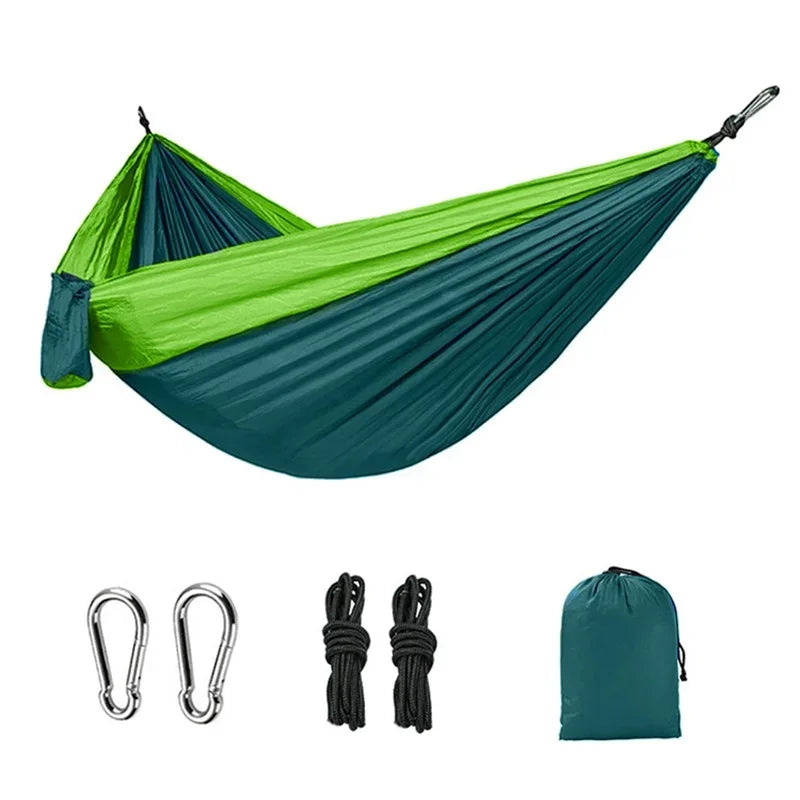 Ultra-Light Travel Camping Hammock 300kg Load Capacity Breathable Quick-Drying Parachute Nylon Included Outdoor Indoor Garden