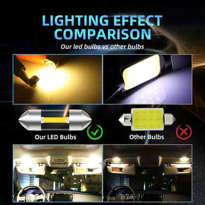 2PCS C10W C5W LED Interior Car Light Festoon 31mm 36mm 39mm 41mm COB LED Reading Dome Lights Trunk Lighting License Plate Lamp