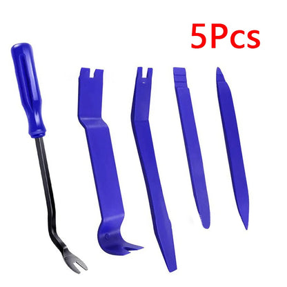 Car Panel Removal Set 5-Pcs Multifunctional Without Scratches Disassembly Panel And Audio Auto Door Trim Removal Tool Kit Blue