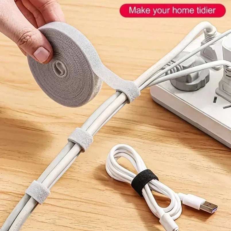 Cable Organizer for Cable Management: 1/5M Wire Winder Tape for Earphones, Mouse Cords, and Device Cables (iPhone, Xiaomi, Samsu