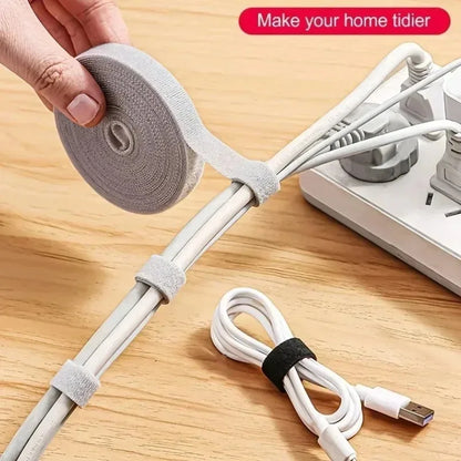 Cable Organizer for Cable Management: 1/5M Wire Winder Tape for Earphones, Mouse Cords, and Device Cables (iPhone, Xiaomi, Samsu