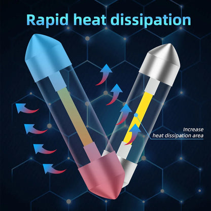 2PCS C10W C5W LED Interior Car Light Festoon 31mm 36mm 39mm 41mm COB LED Reading Dome Lights Trunk Lighting License Plate Lamp