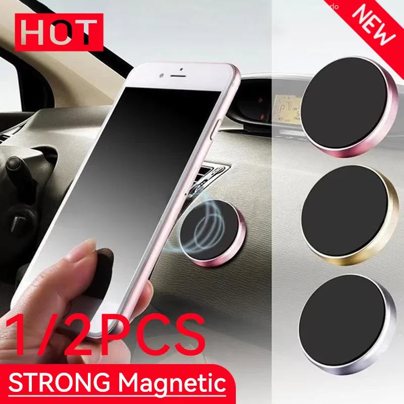 Magnetic Phone Car Holder Universal Magnetic Mount Bracket Stick On Car Dashboard Wall For iPhone Xiaomi 1/2PCS Car Phone Holder