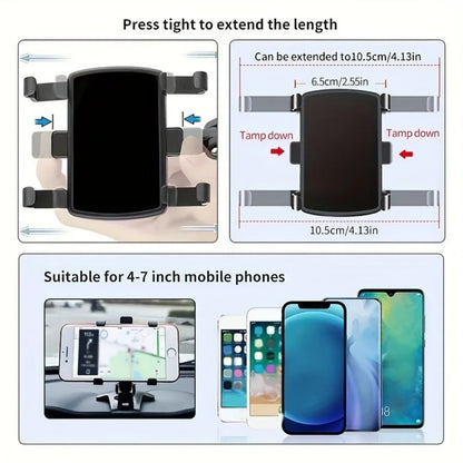 Car Mobile Phone Holder Universal Dashboard Phone Holder Easy Clip Mount Stand Cellphone Stand For GPS Navigation Hanging Holder