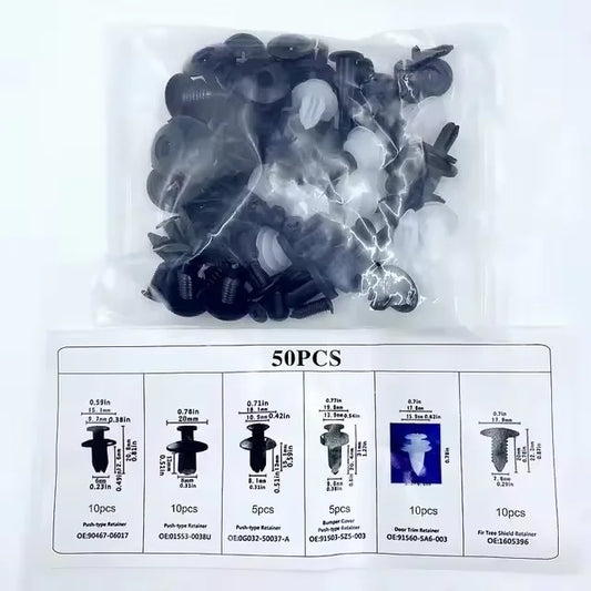 100PCS Auto Fastener Clips Kit - Multi-Size Retainers for Car Fender, Bumper, Door & Panel Trim