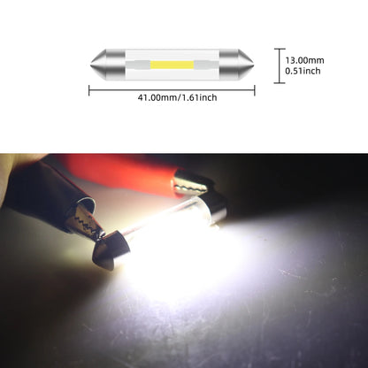 2PCS C10W C5W LED Interior Car Light Festoon 31mm 36mm 39mm 41mm COB LED Reading Dome Lights Trunk Lighting License Plate Lamp