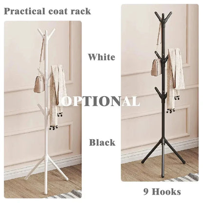 Clothes and Hats Rack Floor To Floor Bedroom Coat Hook Bedroom Vertical Tree Branch Shape Holder Hat Scarf Handbag Storage Hange