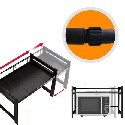 Scalable Microwave Oven Kitchen Shelf Free Standing Spice Storage Rack Adjustable Detachable Metal Holder for Kitchen Storage