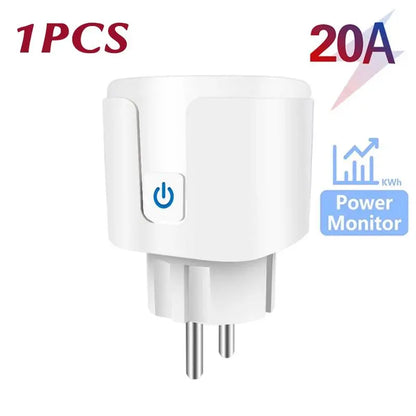 Tuya ZigBee 3.0 EU Smart WiFi Plug Socket 16A/20A Power Monitor Timer Function Remote APP Voice Control Google Home Alexa Yandex